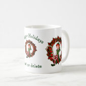 Girl Elf Wreath Personalisierter Weihnachtsurlaub Kaffeetasse (VorderseiteRechts)