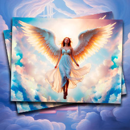 Girl Engel religiöse christliche Fantasy-Kunst Postkarte