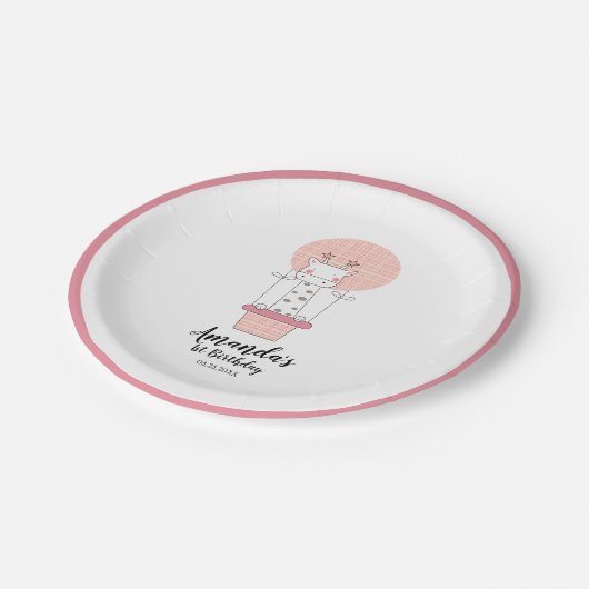 Girl Erstgeburt Giraffe Pappteller (Schrägansicht)