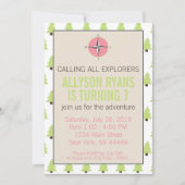 Girl Explorer, Natur, Glamping Adventure Geburtsta Einladung (Vorderseite)