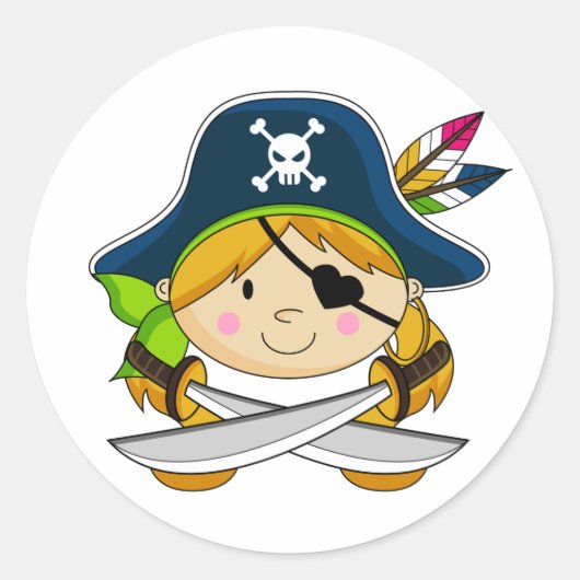 Girl Eyepatch Pirate Sticker (Vorderseite)