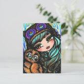 Girl Fairy Fantasy Postcard von Hannah Lynn Postkarte (Stehend Vorderseite)