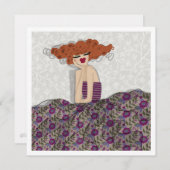 Girl Fairy in Floral Print Fashion Illustration Einladung (Vorne/Hinten)