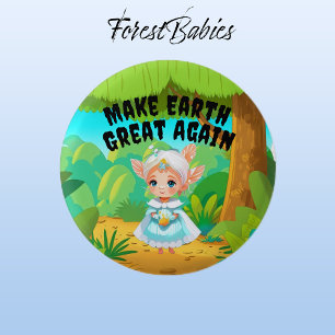 Girl Fairy, Make Earth Great Again, Environmental Button