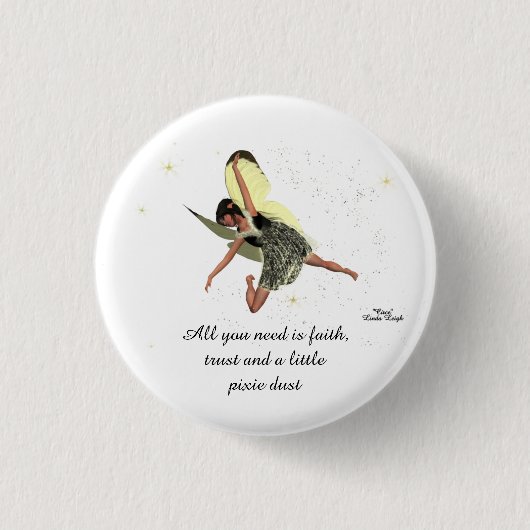 Girl Fairy mit gelbem Button Button (Vorderseite)