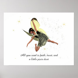 Girl Fairy mit gelbem Wings Poster