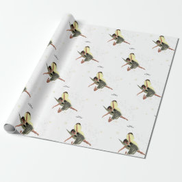 Girl Fairy mit gelbem Wings Wrapping Paper Geschenkpapier