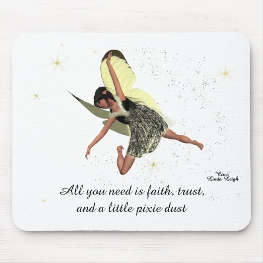 Girl Fairy mit gelben Flügelmousepad Mousepad (Vorne)