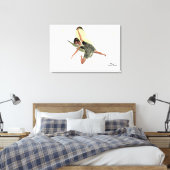 Girl Fairy mit gelben Flügeln Canvas Print Leinwanddruck (Insitu (Schlafzimmer))