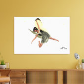 Girl Fairy mit gelben Flügeln Canvas Print Leinwanddruck (Insitu (Wohnzimmer))
