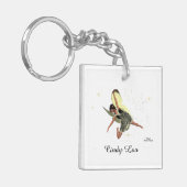 Girl Fairy mit gelben Flügeln Schlüsselanhänger (Vorderseite links)