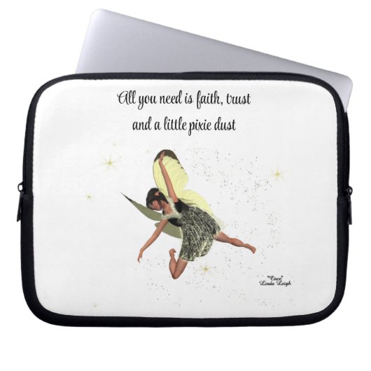 Girl Fairy mit gelben Flügeln Zitat Laptop-Fall Laptopschutzhülle (Vorderseite)
