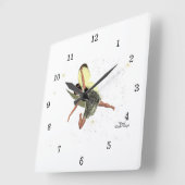 Girl Fairy mit gelber Wanduhr (Winkel)