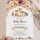 Girl Fall Woodland Babydusche Einladung