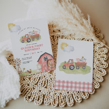 Girl Farm Animals Barnyard Geburtstagsparty