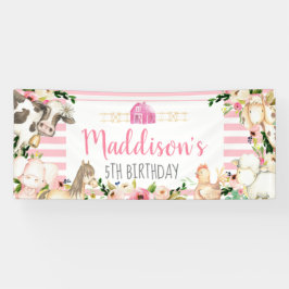 Girl Farm Birthday Banner