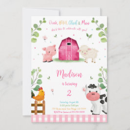 Girl Farm Birthday Einladung