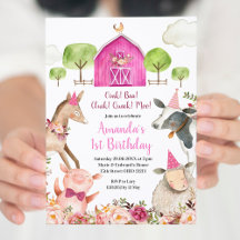 Girl Farm Birthday Einladung