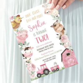 Girl Farm birthday invitation, Instant download Einladung