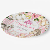 Girl Farm Birthday Papierteller (Schrägansicht)