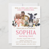 Girl farm tiers Ranch Cow Horday Foto Einladung (Vorderseite)