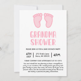 Girl Feet erste Grandma Baby Dusche Einladung