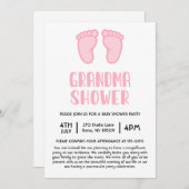 Girl Feet erste Grandma Baby Dusche Einladung (Vorne/Hinten)