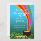 Girl feiert ihren Geburtstag auf St. Patrick's Einladung (Rückseite)