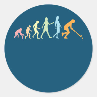Girl Field Hockey Evolution Women Field Hockey Runder Aufkleber