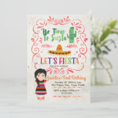 Girl Fiesta Einladung zum 1. Geburtstag (Stehend Vorderseite)