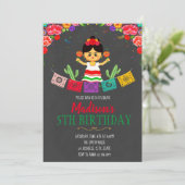 Girl fiesta Einladung zum Geburtstag (Stehend Vorderseite)