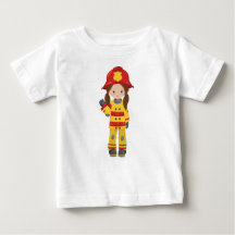 Girl Fireman, Feuerwehrfrau, braune Haare