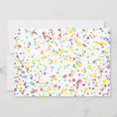 Girl First Birthday Confetti Herzballon Foto Einladung (Rückseite)