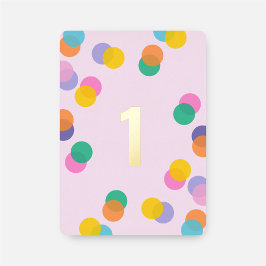 Girl First Birthday Confetti Pink Gold Folieneinladung