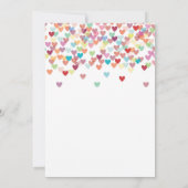 Girl First Birthday Hearts Rainbow Dusche Glitzer Einladung (Rückseite)