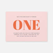 Girl First Birthday Modern Pastel Pink Einladung