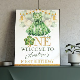 Girl First Birthday St Patrick's Day Personalisier Poster