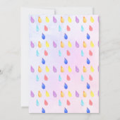 Girl First Birthday Unicorn Regenbogen Wasserfarbe Einladung (Rückseite)