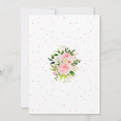 Girl First Birthday Watercolor-Blume Einladung (Rückseite)