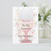 Girl First Communion | Chalice Host Einladung (Stehend Vorderseite)