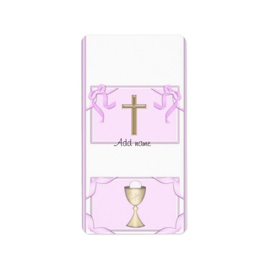 Girl First Communion Hershey Mini Candy Wrapper Adressaufkleber (Vorne)