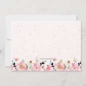 Girl First Communion Watercolor Pink Floral Dankeskarte (Rückseite)