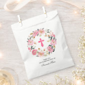 Girl First Communion Watercolor Pink Floral Geschenktütchen (Ausgeschnitten)