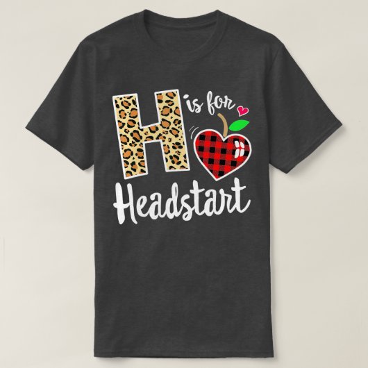 Girl First Day Headstart Leopard Kariert Back Scho T-Shirt (Design vorne)