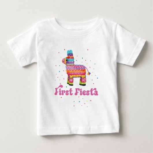 Girl First Fiesta Birthday Baby T-shirt (Vorderseite)