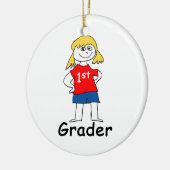 Girl First Grader Keramik Ornament (Links)