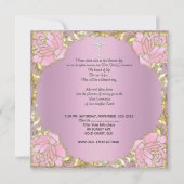 Girl First Heilige Kommune Rosa Gold Silber Kreuz  Einladung (Rückseite)