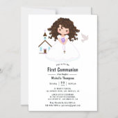 Girl First Heilige Kommunion Magneteinladung (Vorderseite)