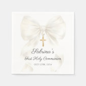 Girl First Holy Communion Bow Napkins Serviette (Vorderseite)