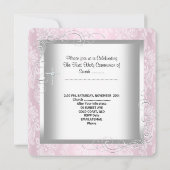 Girl First Holy Communion Hübsch Pink Foto 2 Einladung (Rückseite)